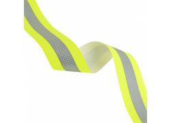 100% Cotton FR Perforated Warning Tape Lime Silver