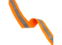 Webbing sewed reflective bicolor tape