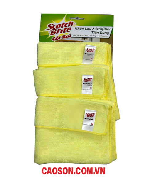 Bộ 3 khăn lau microfiber scotchbrite 3M size 30cm x 30cm