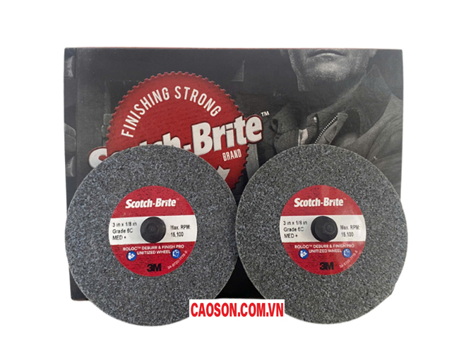 Bánh mài 3M Scotch Brite DP-UR 6C Medium, TR, 3 in x 1/8 in